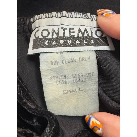 Contempo Casuals Black Velvet Sweetheart Neckline Maxi Dress Small‎ - Picture 5 of 6